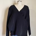 Lane Bryant Criss Cross Rib Knit Black Sweater Photo 0