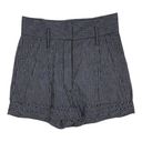 3.1 Phillip Lim  Black Linen Blend Pinstripe High-Rise Paper Bag Shorts Size 8 Photo 0