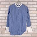 Joie  Betra B Down Blue Button Down Long Sleeve Cotton Shirt Size S Photo 2