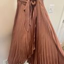 Anthropologie Maeve Paulina Pleated Midi Skirt Metallic Rose Pink, Size 6 Photo 6