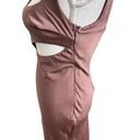 Meshki  Womens Ava Satin Cut Out Midi Dress Nutmeg Size XS Photo 6