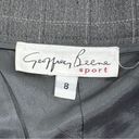 Geoffrey Beene  Windowpane High Waist Cuff Hem Straight Leg Trouser Pants Grey 8 Photo 10