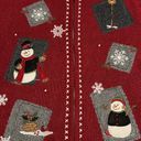 Croft & Barrow  Womens Cardigan Sweater Large Red Full Zip Snowman Ugly Christmas Photo 1