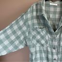 Mustard Seed  Women’s Light Blue Plaid Button Down Shirt Medium Photo 4