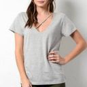 Wishlist Gray Criss Cross Short Sleeve Medium Top Photo 0