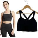 Athleta  Top Womens M Sports Bra Formation Longline Workout Criss Cross Black Photo 1