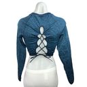 Gymshark  Blue Adapt Animal Seamless Lace Up Back Long Sleeve Crew Neck Top Sz M Photo 1