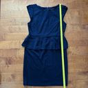 Alice + Olivia  Employed Victoria Navy Blue Peplum Dress Photo 8