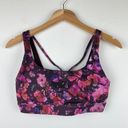 Athleta  Exhale Sports Bra Dappled Bloom Pink Printed Floral Yoga - Size S Photo 0