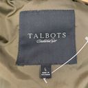 Talbots  Sz Large Puffer Vest Down Feather Filling Brown Zip Up Pockets Collared Photo 3