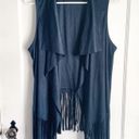 a.n.a Country Faux Suede Fringe Vest Blue Accent Layer Western Style Small Waterfall S Photo 2