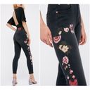 One Teaspoon  - Paradise Scallywags Floral Embroidered Jeans in Black Oak Photo 5