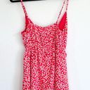 Red Floral Cut Out Romper Dress  Photo 1