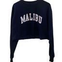 John Galt Brandy Melville  Malibu Cropped Sweatshirt Navy Blue One Size Photo 0