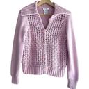 Northern Reflections Vintage  pink chunky knit cardigan sweater size small Photo 11