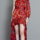 Alexis Marseille Asymmetrical Hi-Low Floral Dress/Gown Red Floral Size Small Photo 6