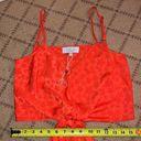 L'Academie L’Academie LA orange/ red camisole w tonal star pattern and tie front NWT S Photo 5