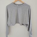 Alo Yoga  Cropped Double Take Pullover Sweater Gray Heather Women's Size S EUC Photo 3