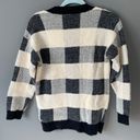 Cyrus Black And White Plaid Fuzzy Button Cardigan Photo 5