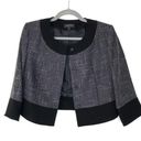 Tahari  3/4 Sleeve Cropped Blazer Tweed Black Women’s 6P 3/4 Sleeve Photo 0