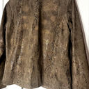 Chico's  sz 0 Women's Suede Leather Jacket Brown Snakeskin Metallic Small Photo 7