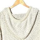 POL  Cream Popcorn Oversized Sweater Womens Boucle Knit Hooded Long Tunic Small Photo 7