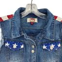 Vintage Y2K American Flag Denim Vest Western Country Cowgirl Size undefined Photo 3