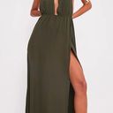 Pretty Little Thing Alina Khaki Plunge Maxi Dress Photo 0