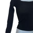 Good American  The Off Shoulder Ribbed‎ Knit Sweater Pullover in Black size 2 Photo 8