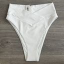 Aerie NWT  Crossover High Cut Cheeky Bikini Bottom Swiss Dot White Size Medium Photo 0