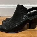 Paul Green  Black Leather Peep Toe Heeled Bootie Size 6 Photo 0