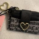 Juicy Couture  wallet modern chic tab elongated card case Black Gray gold heart Photo 5