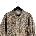 Frame  Cheetah Print Denim Jacket Full Zip Snap Buttons Size M Photo 2