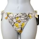 Jantzen NEW NWT  White Yellow Gray Black Floral Tie Knot Y2K Bikini BOTTOM 12 Photo 1