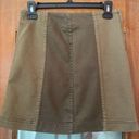 Free People  Denim Bi Color Olive Green Skirt Size: 4 Photo 0