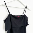 n: Philanthropy Square Neck Spaghetti Strap Overlay Sleeveless Tank Top Black XS Photo 1