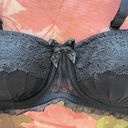 mimi holiday y2k sexy coquette black rhinestone lace bow push up bra  Photo 1