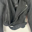 Stoosh NWT  Faux Suede Moto Jacket Zippers Fitted Cropped Black Size Medium M NEW Photo 7