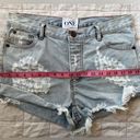 One Teaspoon RARE Revolve X  Light Wash Hawks Cheetah Distressed Denim Shorts -30 Photo 7