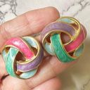 infinity Vintage colorful  knot clip on earrings Photo 1