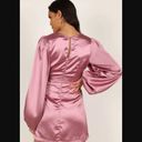 Petal and Pup  Opal Mauve Purple Satin Long Balloon Sleeve Wrap Mini Dress 16 Photo 6