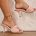 Light pink Minimalist Twist Heeled Mule Sandals Size 9 Photo 2