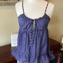 American Eagle  Blue Peplum Retro Top Photo 2