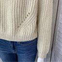 The Moon  & Madison Waffle Knit Cowl Neck Crop Sweater Cream Beige Small Long Sleeve Photo 5