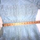 Just Me  Womes Size S Dress Midi Lace Short Sleeves Blue Cottage Modest Party Photo 5