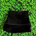 Tommy Hilfiger  Purse Black Corduroy Leather Hand Strap Tote Handbag y2k Photo 3