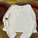 Outdoor Voices Like-New  SuperForm Rib Long Sleeve Tee Shirt White Cropped Large Photo 3