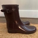 Hunter  Gloss Short Rain Boots - Cherry brandy - Size 10 Photo 1