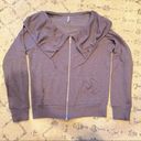 Tresics  Charcoal Grey Draped Collar Zip Front Sweatshirt Large Photo 3