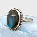 Sterling Silver Handmade Genuine Labradorite Ring - Sz 8.5 Photo 7